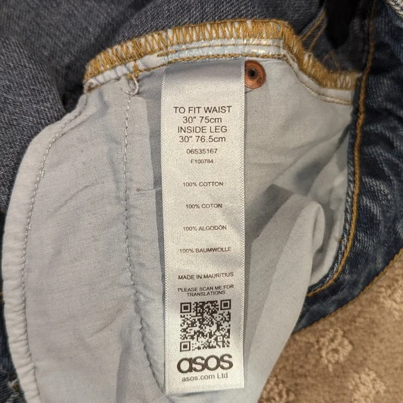 ASOS High Waisted Mom Jeans Size 30" Waist Medium Wash - Picture 9 of 10